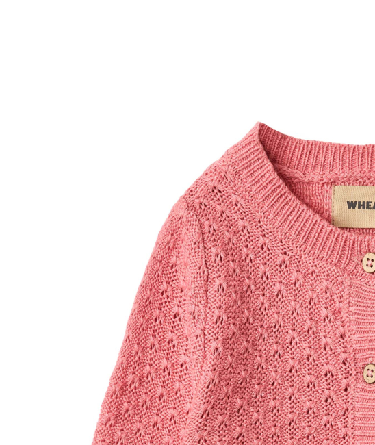 Wheat Knit Cardigan Magnella soft pink